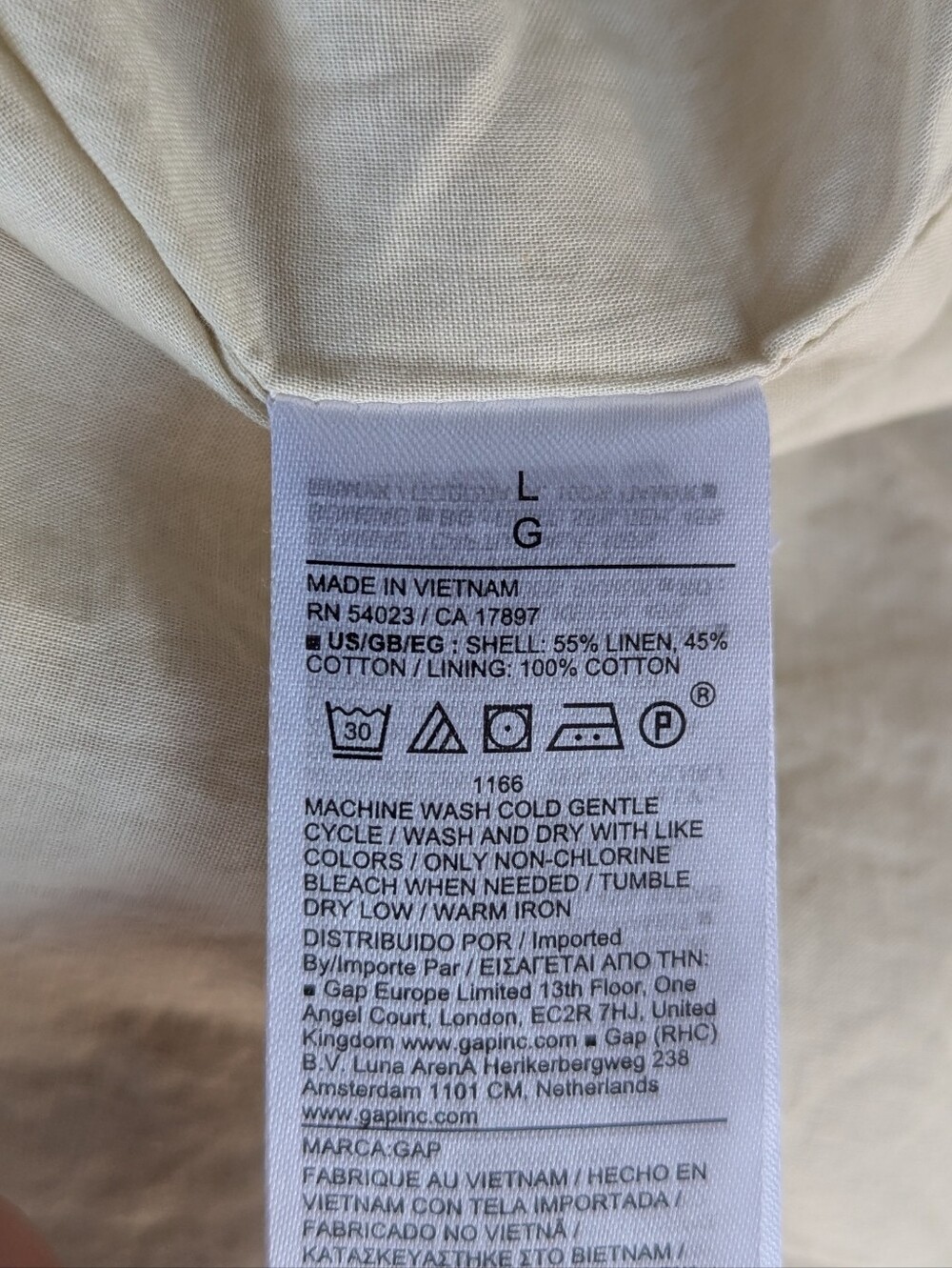 GAP Cream Pull-On Flax Linen Maxi Skirt with Side Slits Size Large - Picture 6 of 8